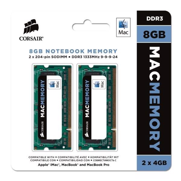 Corsair - DDR3 - 8 GB - 2 x 4 GB - SO DIMM - 1333 MHz / PC3-10666