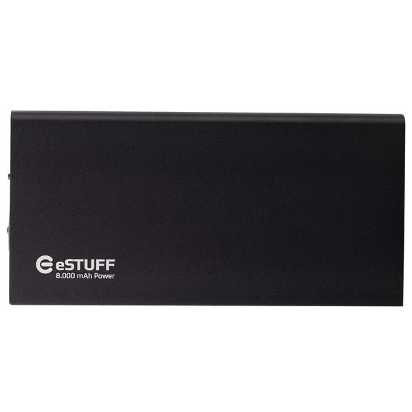 eSTUFF Powerbank til iPhone iPad Smartphone 8000mAh - Black