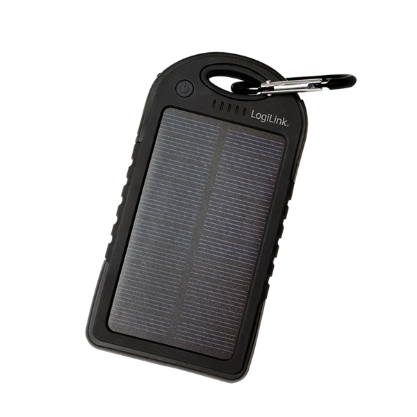 LogiLink PowerBank Solcelle oplader 5000mAh med LED lygte